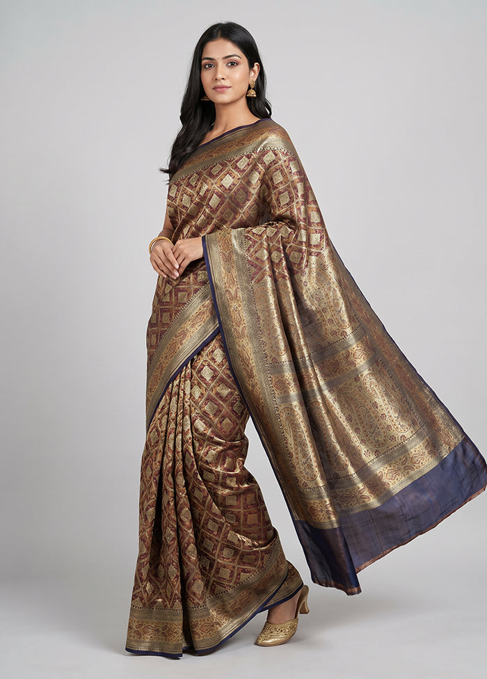 Blue Handloom Tanchoi Pure Silk Saree With Blouse Piece