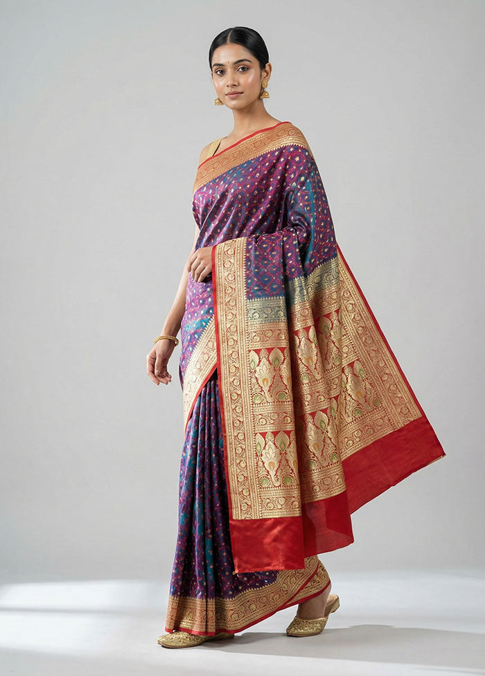 Green Handloom Banarasi Pure Silk Saree With Blouse Piece