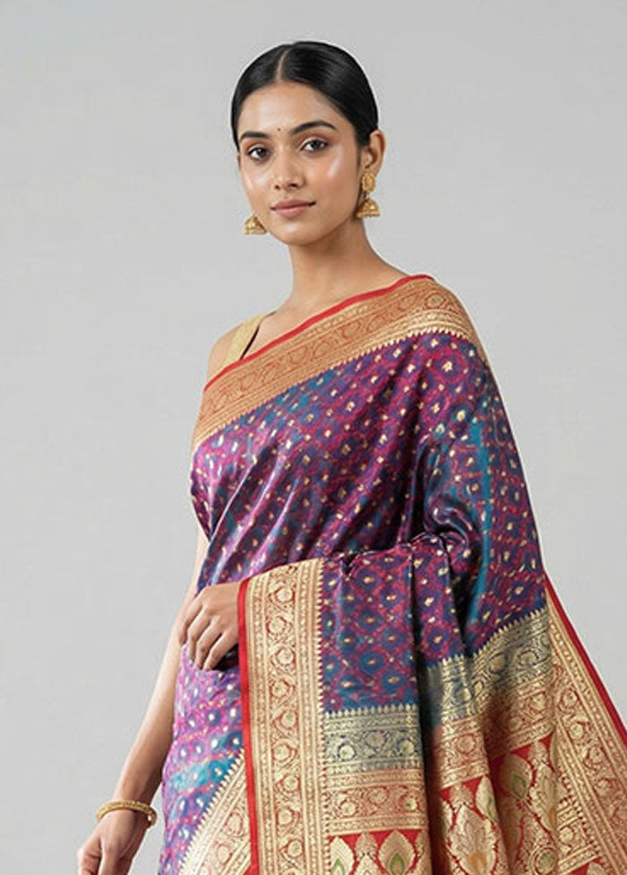 Green Handloom Banarasi Pure Silk Saree With Blouse Piece