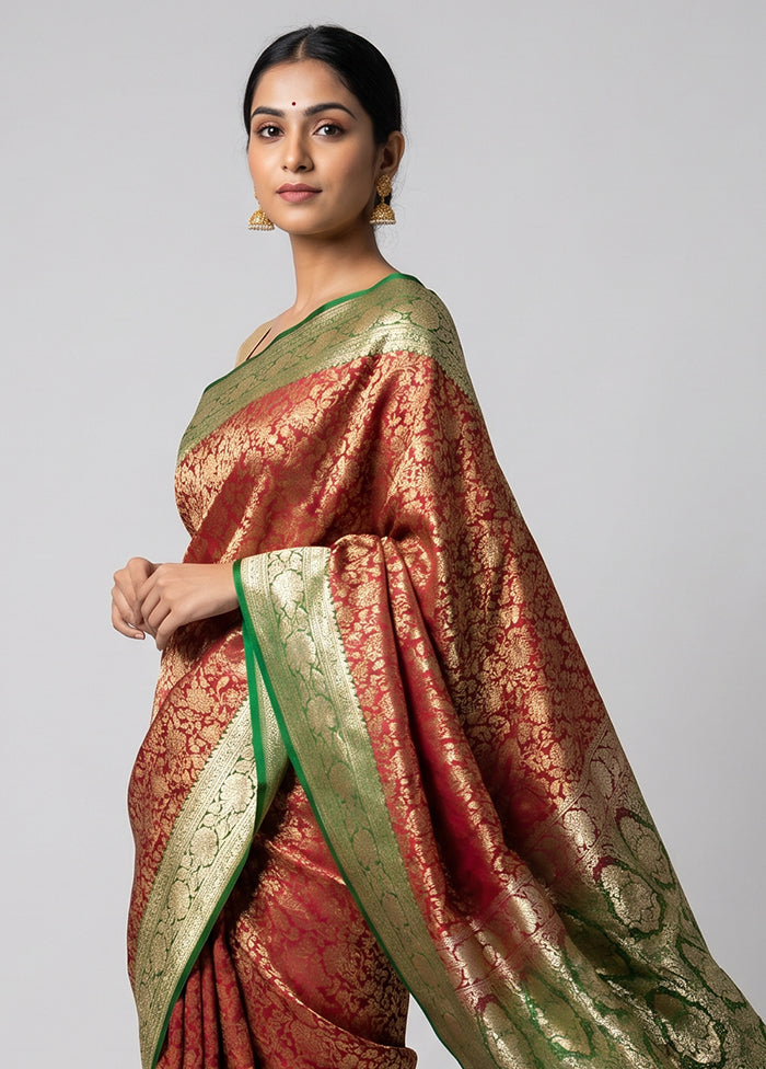 Pink Tanchoi Silk Saree With Blouse Piece