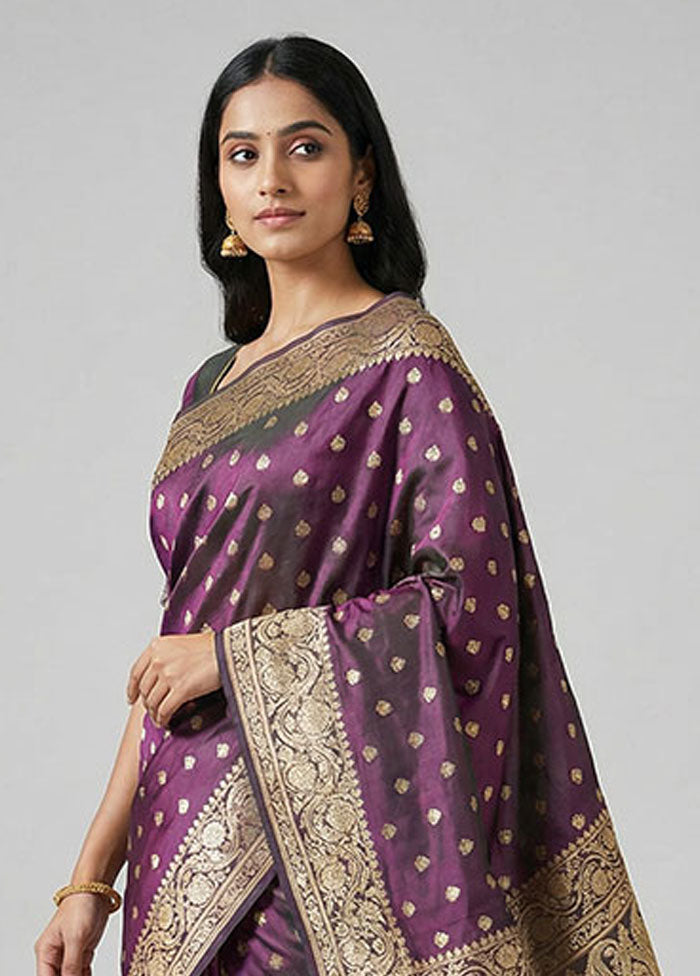 Green Handloom Banarasi Pure Silk Saree With Blouse Piece