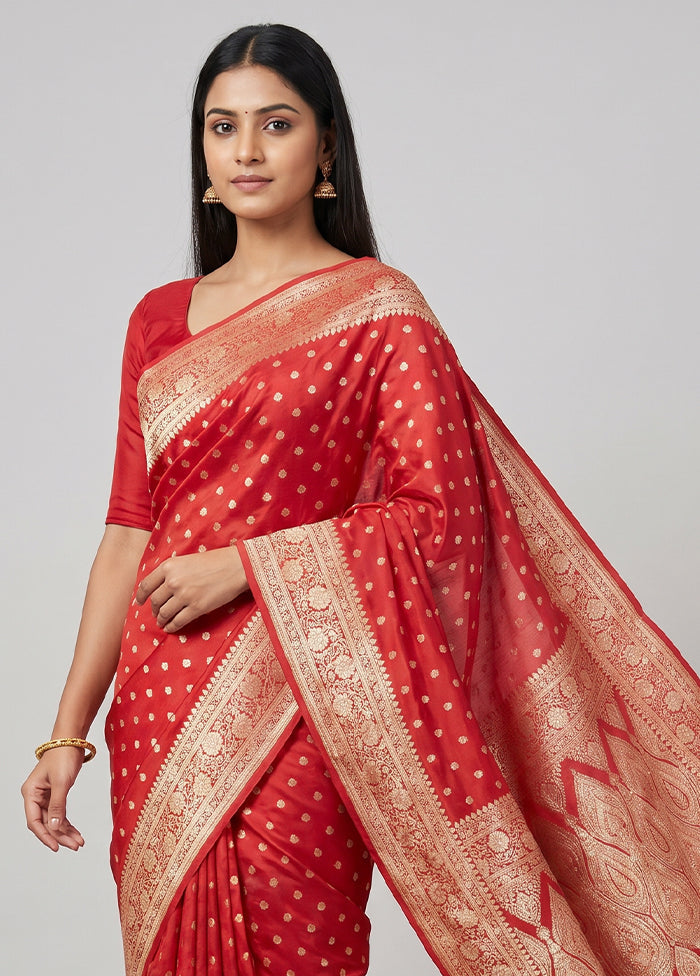 Pink Handloom Banarasi Pure Silk Saree With Blouse Piece
