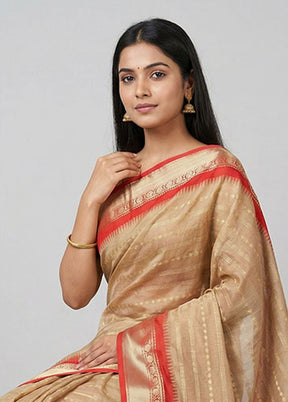 Red Kanjivaram Silk Saree With Blouse Piece