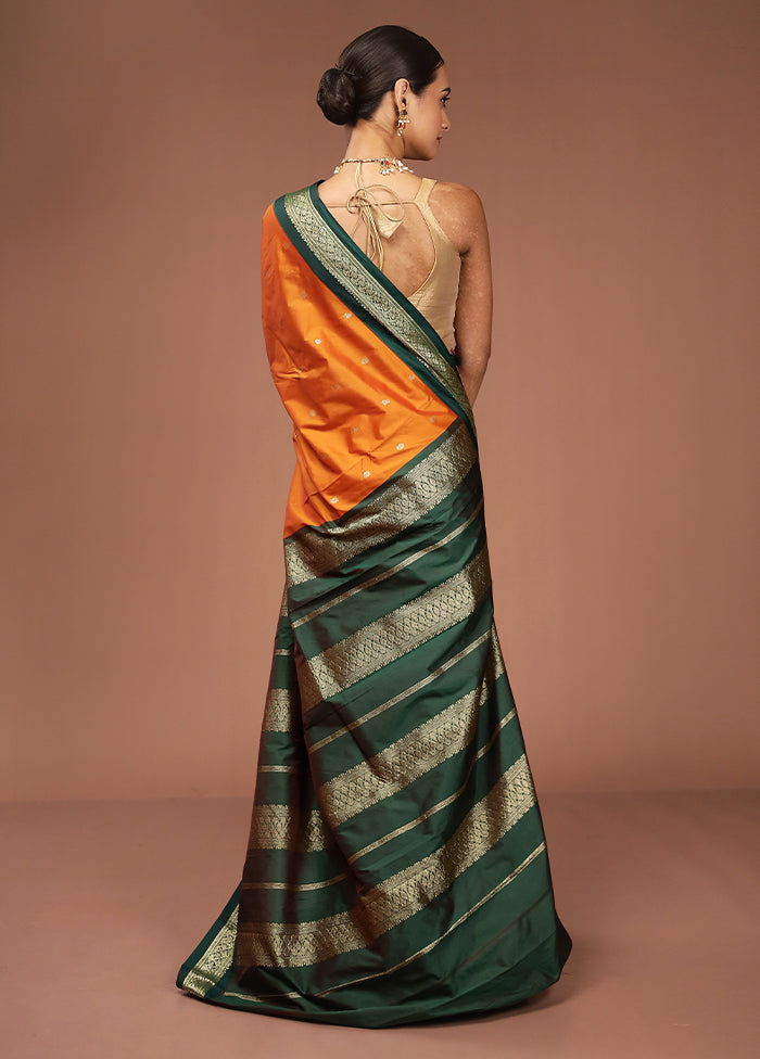 Yellow Kanjivaram Silk Saree With Blouse Piece