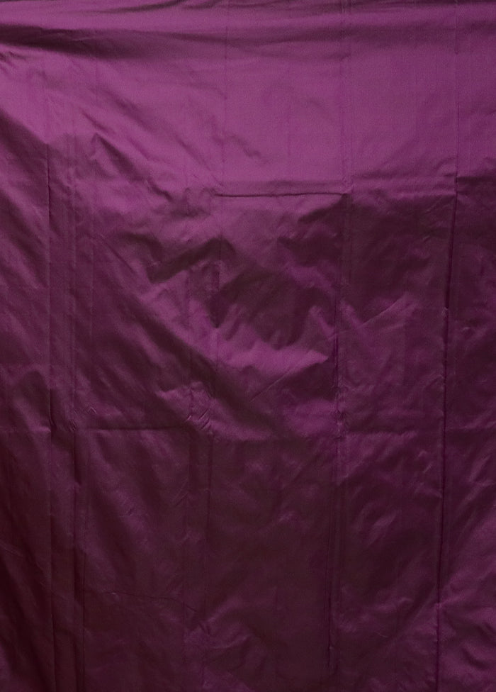 Purple Kanjivaram Silk Saree With Blouse Piece
