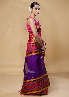 Red Kalakshetra Silk Saree With Blouse Piece