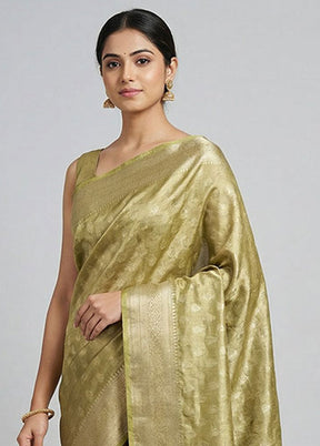 Green Tissue Silk Saree With Blouse Piece