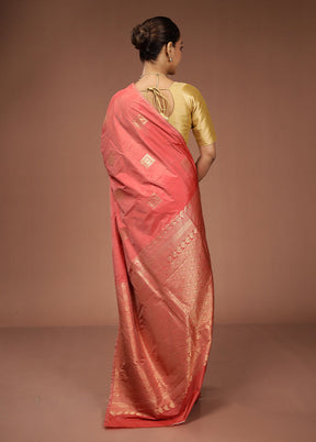 Red Kanjivaram Silk Saree With Blouse Piece