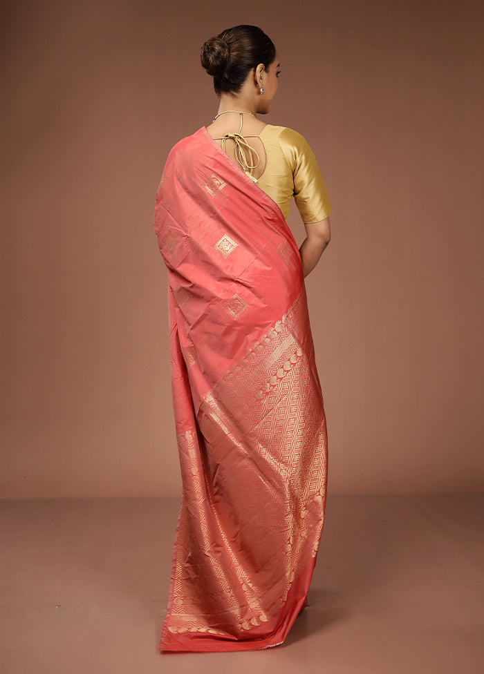 Red Kanjivaram Silk Saree With Blouse Piece