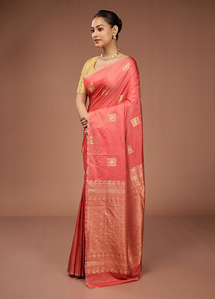 Red Kanjivaram Silk Saree With Blouse Piece