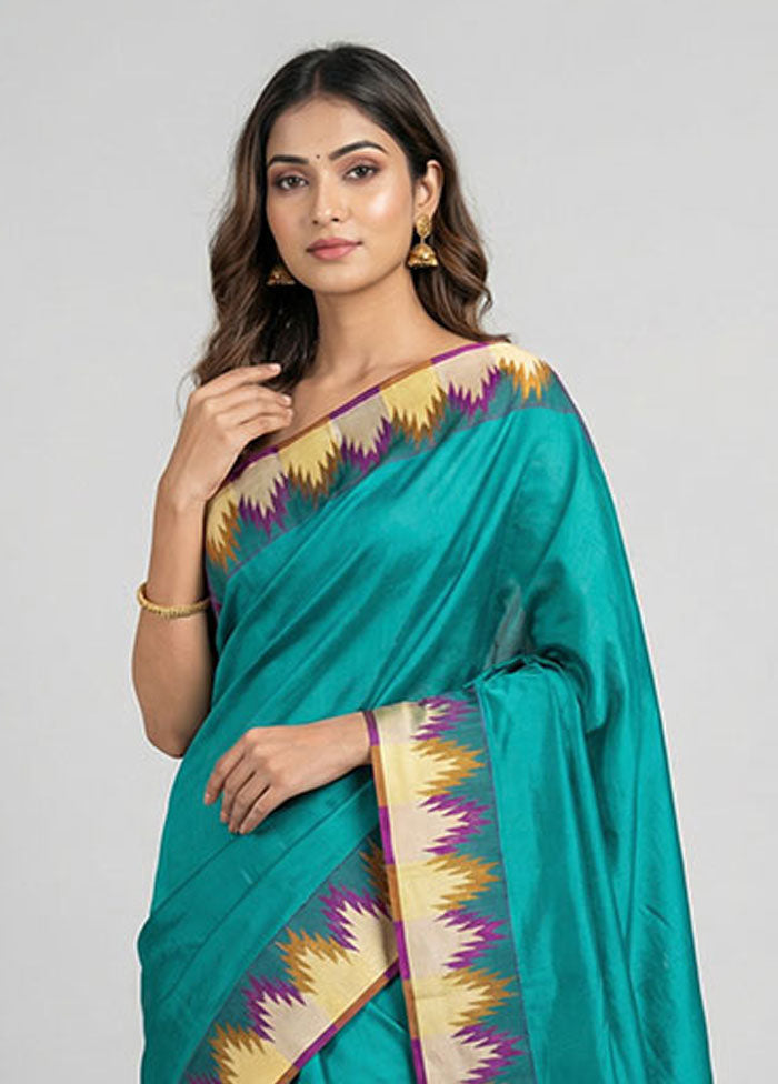 Green Kanjivaram Silk Saree With Blouse Piece