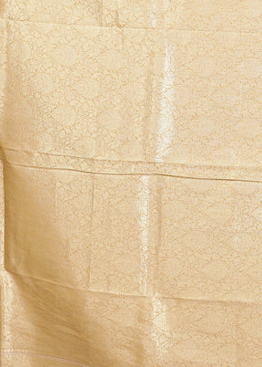 Cream Kora Silk Saree With Blouse Piece