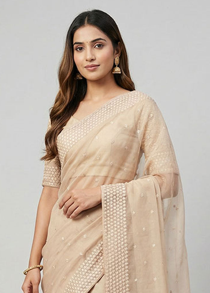 Multicolor Organza Saree With Blouse Piece