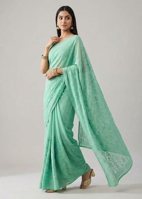 Multicolor Organza Saree With Blouse Piece
