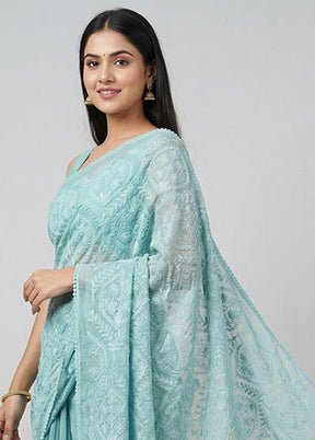 Multicolor Organza Saree With Blouse Piece