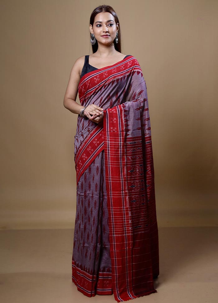 Purple Pure Cotton Saree With Blouse Piece