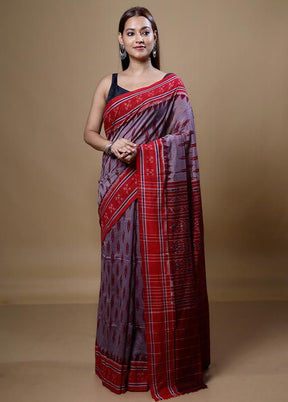 Purple Pure Cotton Saree With Blouse Piece