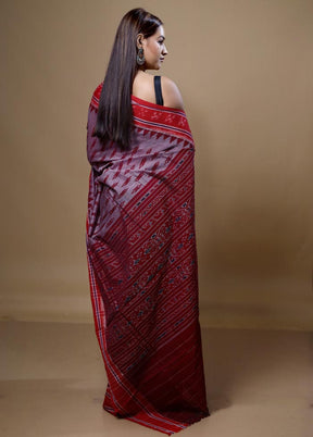 Purple Pure Cotton Saree With Blouse Piece