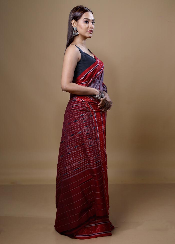 Purple Pure Cotton Saree With Blouse Piece