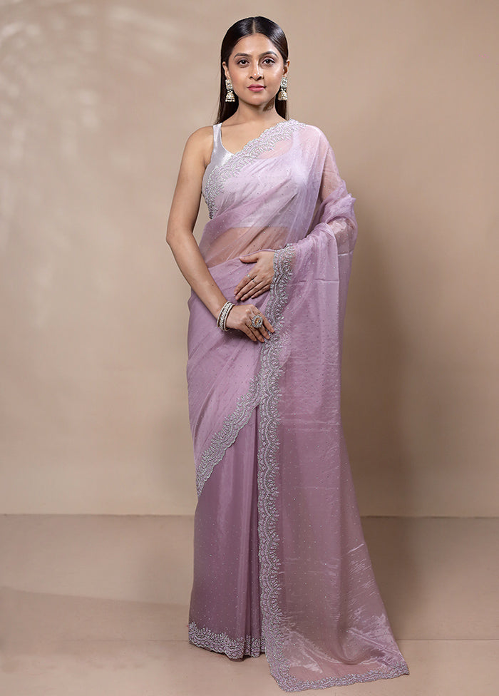 Purple Silk Saree With Blouse Piece