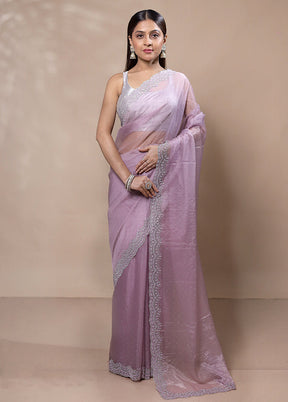 Purple Silk Saree With Blouse Piece
