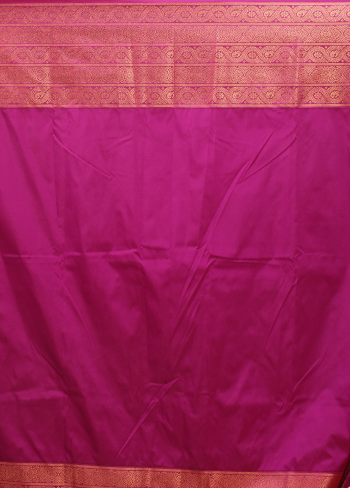 Peach Kanjivaram Silk Saree With Blouse Piece
