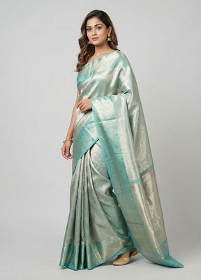 Green Handloom Kanchipuram Pure Silk Saree With Blouse Piece