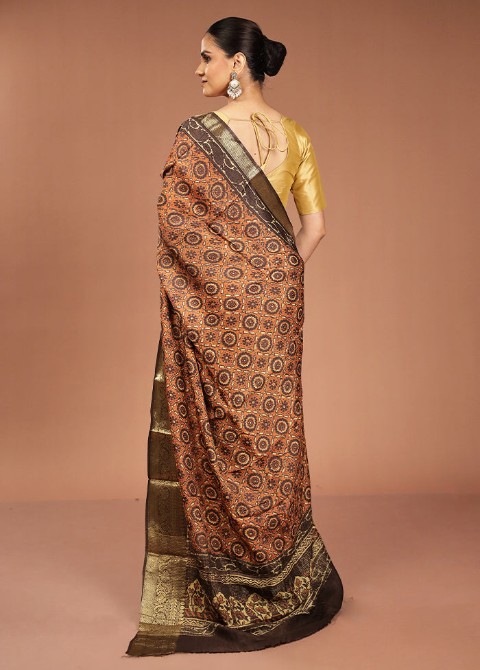 Red Chanderi Cotton Saree With Blouse Piece