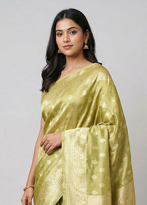 Gold Tissue Silk Saree With Blouse Piece