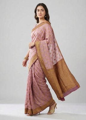 Pink Georgette Saree With Blouse Piece