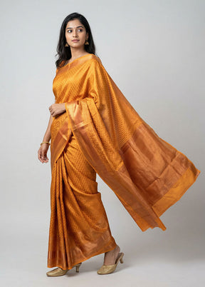 Yellow Kanjivaram Silk Saree With Blouse Piece