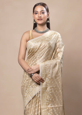 Brown Tissue Silk Saree With Blouse Piece