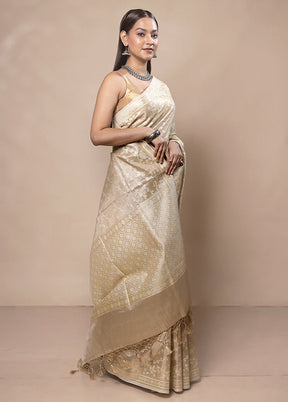 Brown Tissue Silk Saree With Blouse Piece