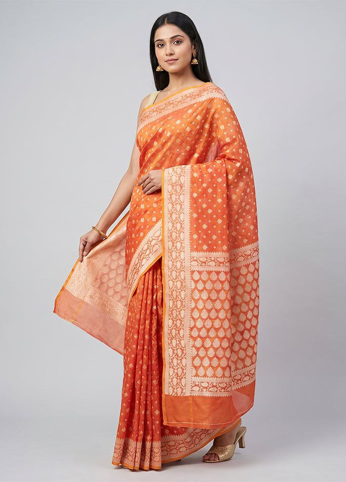 Pink Kora Silk Saree With Blouse Piece