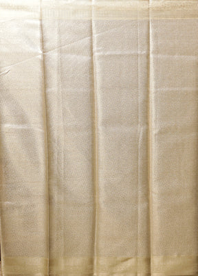 Cream Tissue Silk Saree With Blouse Piece