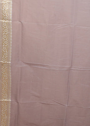 Grey Kora Silk Saree With Blouse Piece
