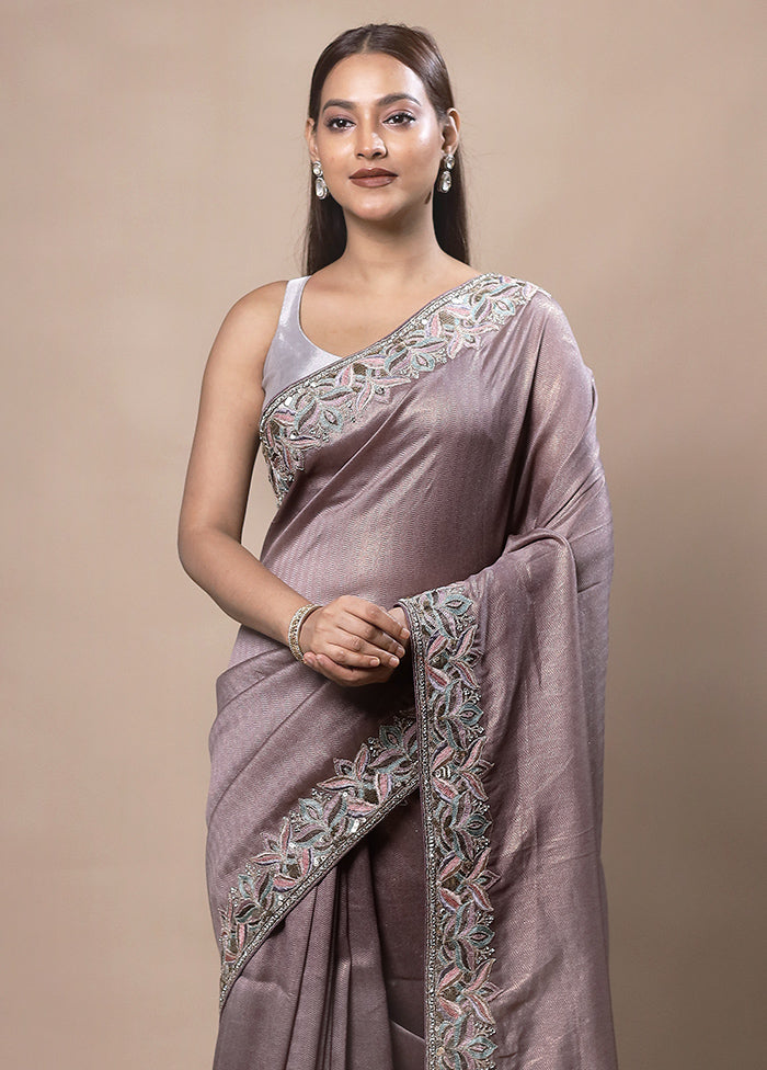 Purple Silk Saree With Blouse Piece