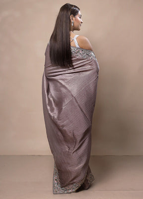 Purple Silk Saree With Blouse Piece