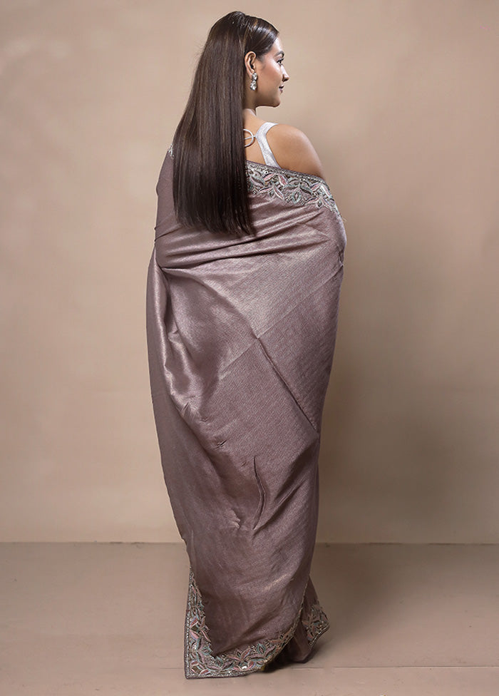 Purple Silk Saree With Blouse Piece