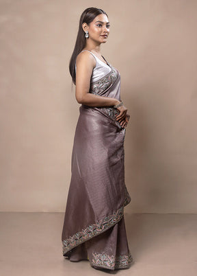 Purple Silk Saree With Blouse Piece