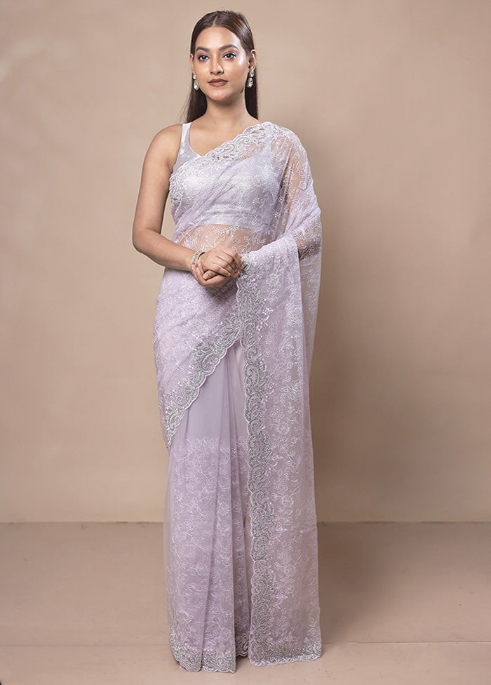 Purple Silk Saree With Blouse Piece