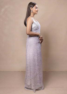 Purple Silk Saree With Blouse Piece