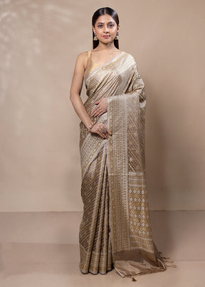 Brown Tissue Silk Saree With Blouse Piece
