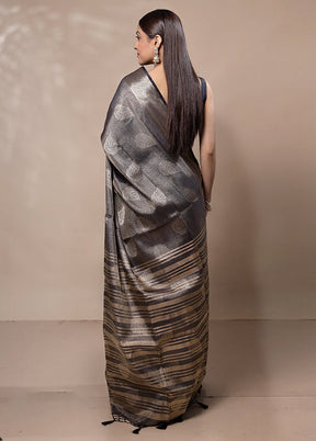 Grey Tissue Silk Saree With Blouse Piece