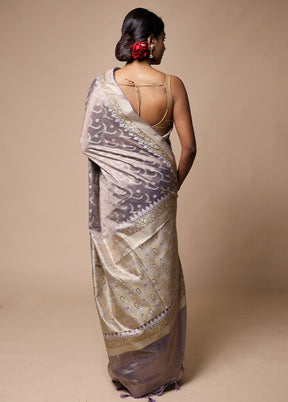 Purple Tissue Silk Saree With Blouse Piece