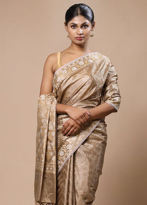 Brown Tissue Silk Saree With Blouse Piece