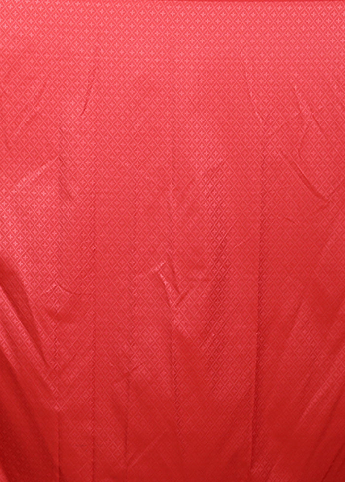 Red Katan Silk Saree With Blouse Piece