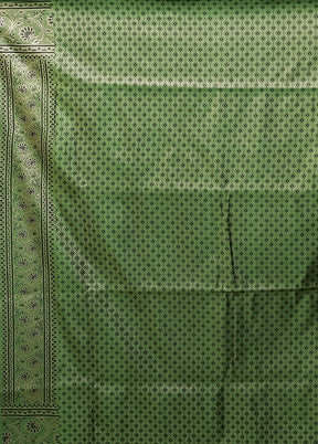 Green Katan Silk Saree With Blouse Piece