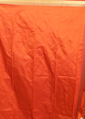 Orange Kanjivaram Silk Saree With Blouse Piece