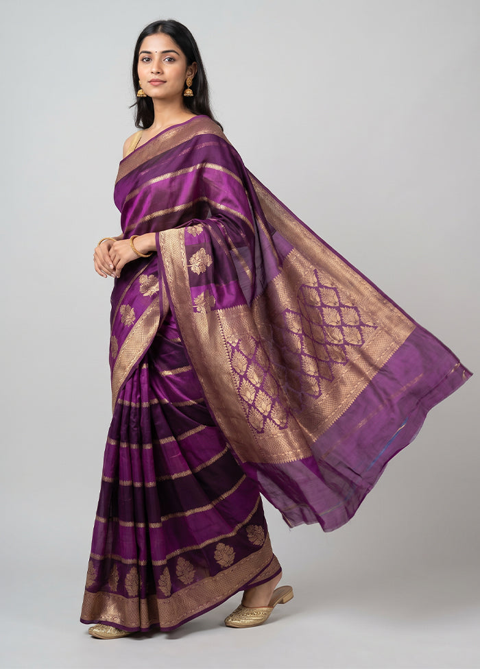 Multicolor Handloom Kora Pure Silk Saree With Blouse Piece
